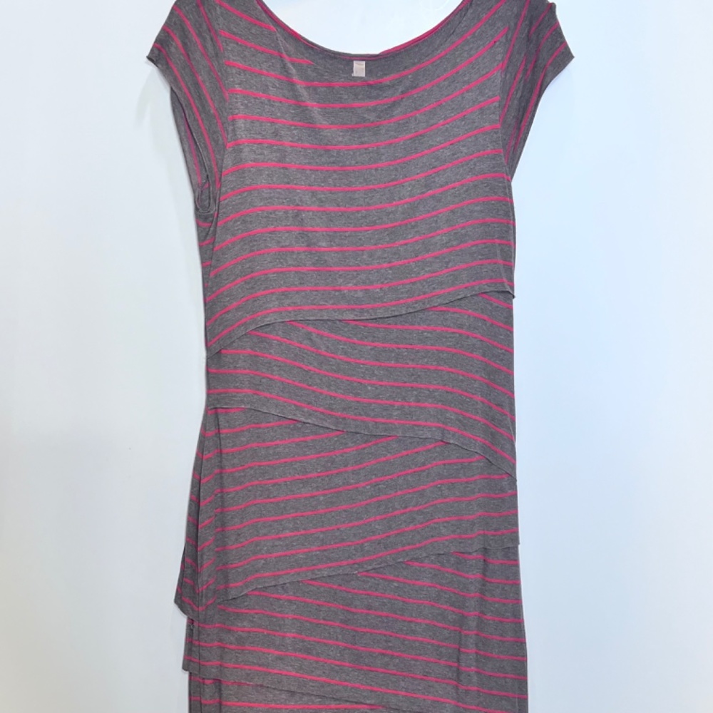 Bailey 44 Layered Striped Cap Sleeve Slip On Dress L - Picture 6 of 11